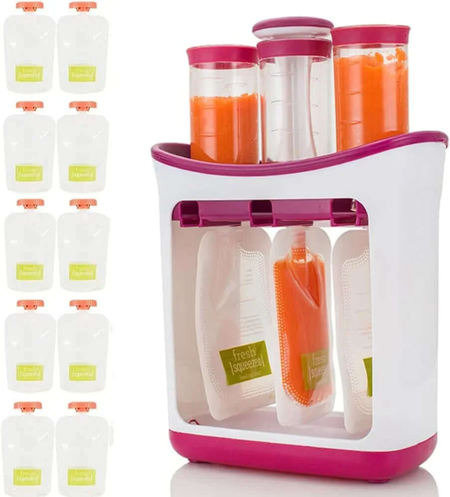 Baby Food Maker with Reusable Pouches – BPA-Free - Ice Cube 