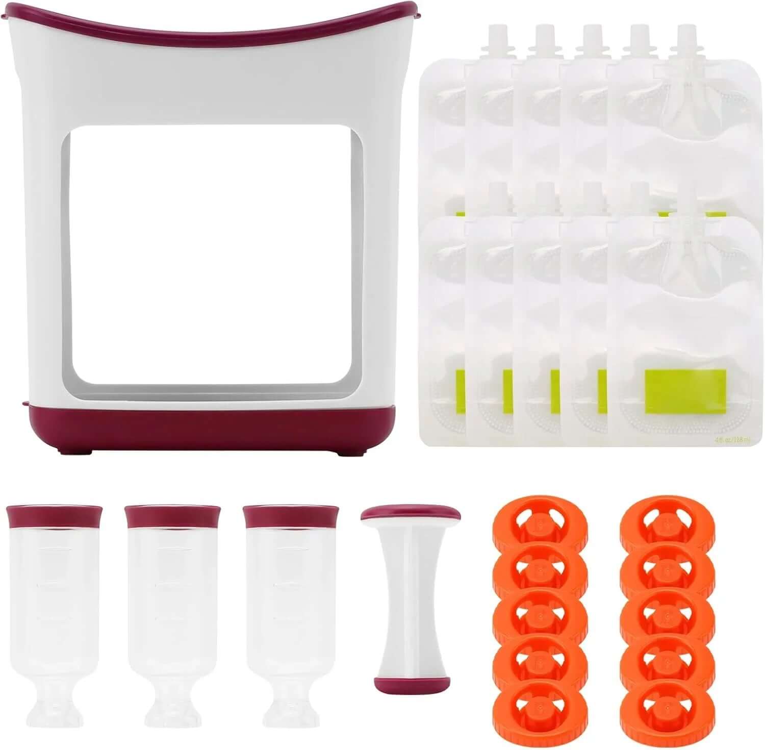 Baby Food Maker with Reusable Pouches – BPA-Free - Ice Cube 