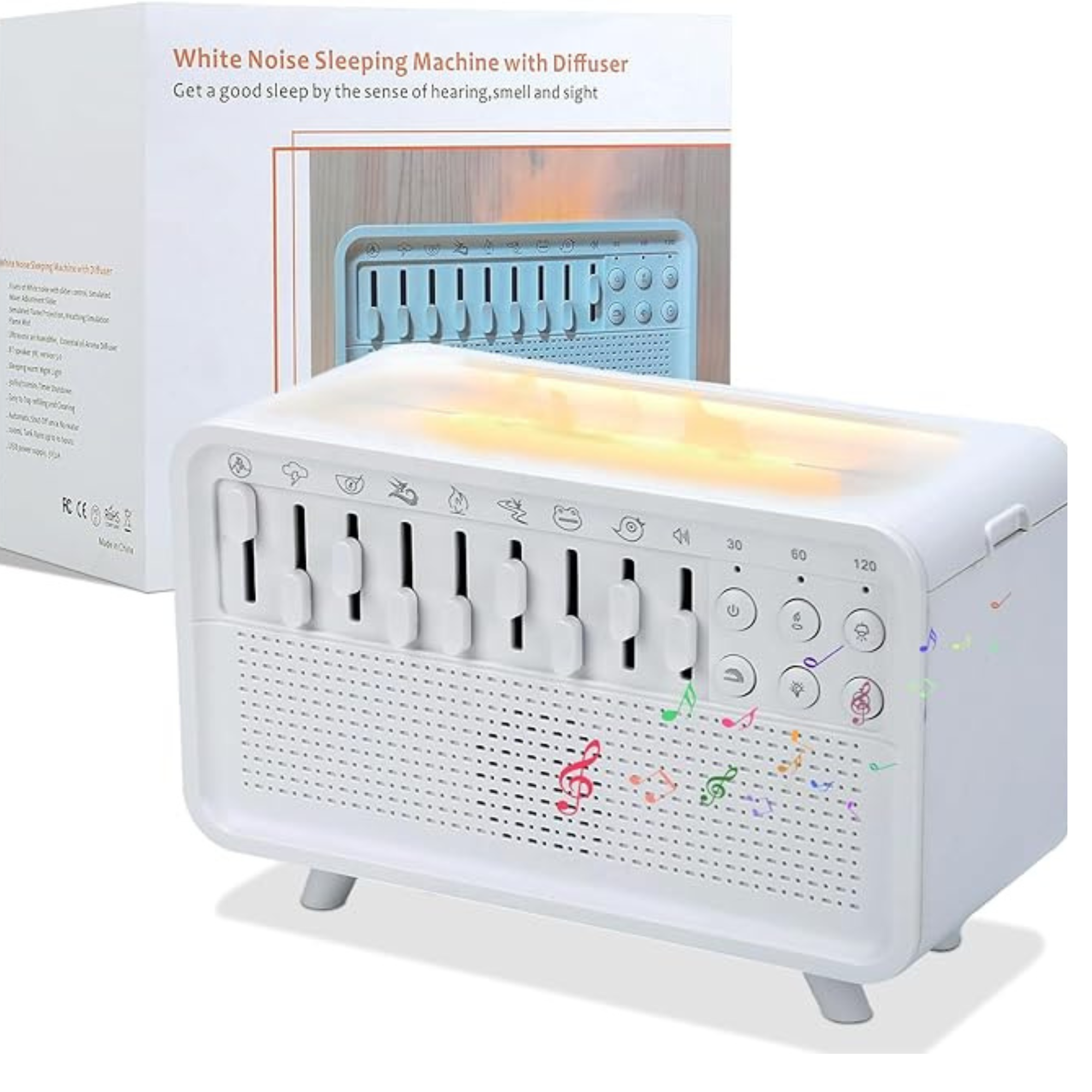 4-in-1 HIFI Bluetooth Speaker with White Noise, LED Night Light & Humidifier – Sleep Aid Machine - Ice Cube 