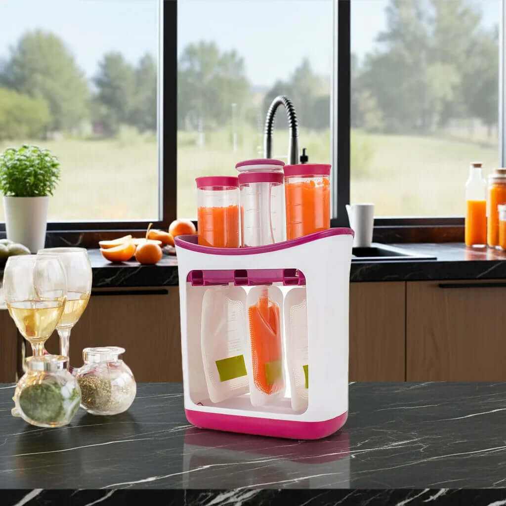 Baby Food Maker with Reusable Pouches – BPA-Free - Ice Cube 